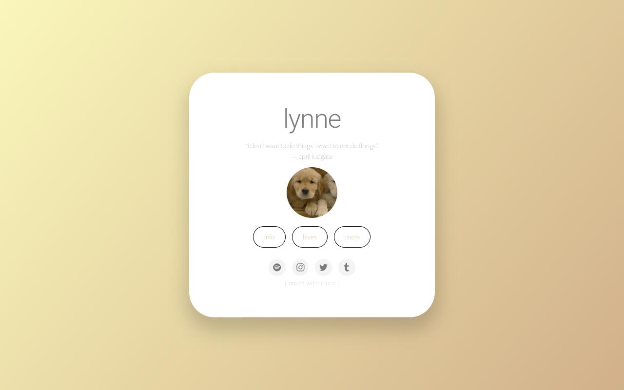 Carrd profile picture for @lynne